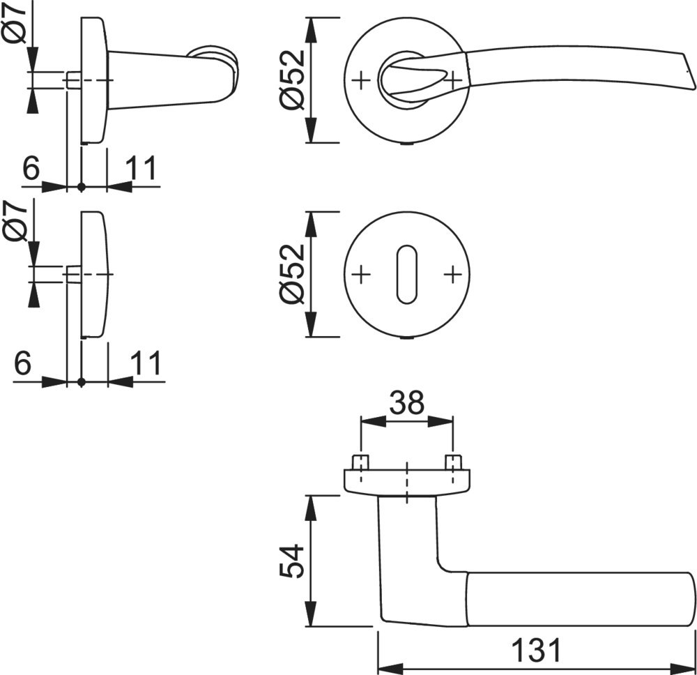 HOPPE Drückergarnitur Bergen M1602/19KV/19KVS,BB,8,F49/F9,TS 37-42 Produktbild img3 L