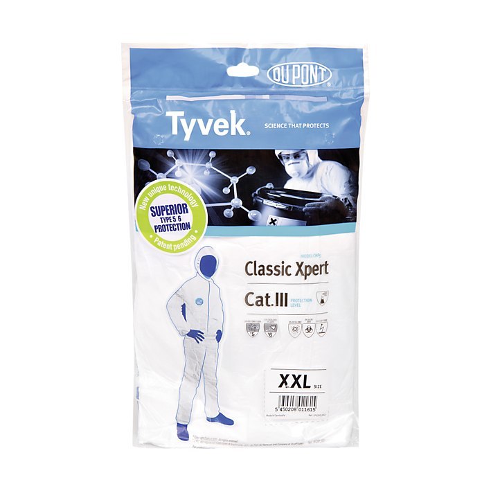 DUPONT Chemikalienschutzanzug Classic Xpert CHF5, weiß, Größe XXL Produktbild img1 L