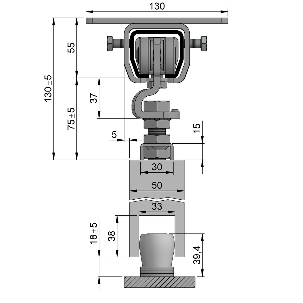 HELM WOELM,  Schiebetorbeschlag, SP 300/400, 4000m Produktbild img3 L