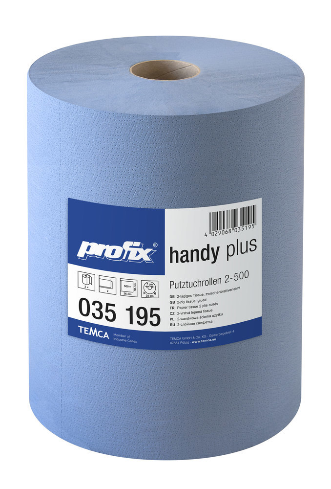 TEMCA Putztuchrolle Profix handy plus 38 x 36cm, 500 Blatt, 2-lagig Produktbild img1 L