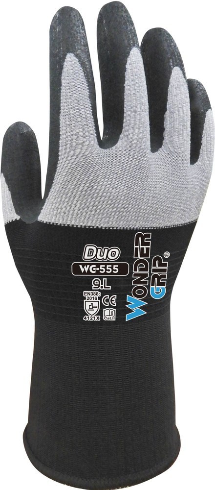 Wonder Grip Europe Sicherheitshandschuhe Beschichtet | DUO | schwarz/grau | WG-555 | Größe 11 Produktbild img1 L
