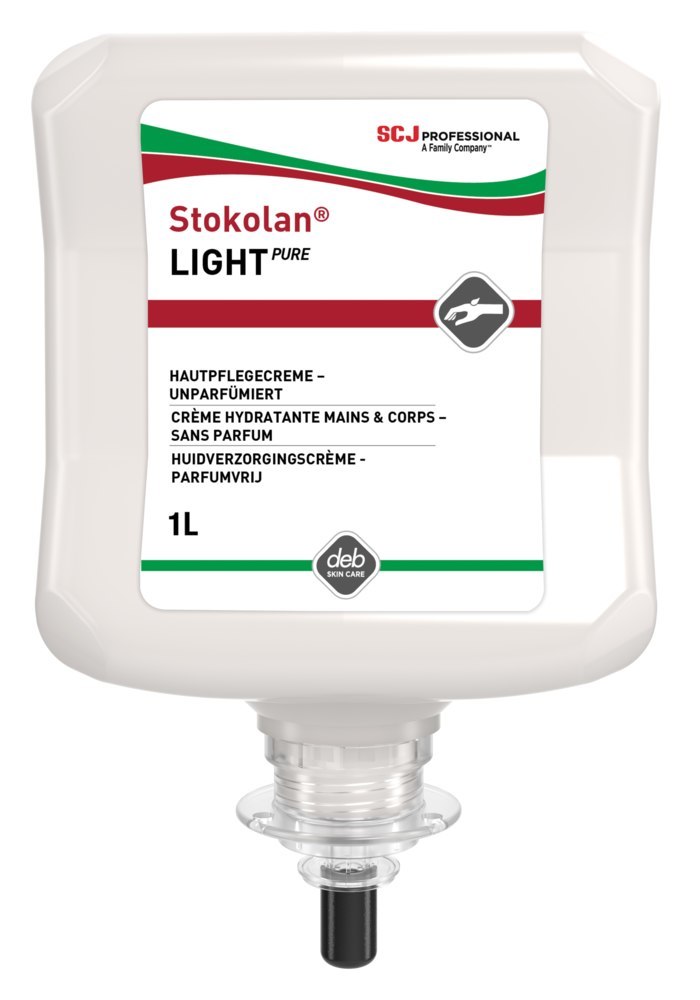 Stokolan Hautpflegecreme Light PURE farbstofffrei, 1 Liter Flasche, VE 1 Stück Produktbild img1 L