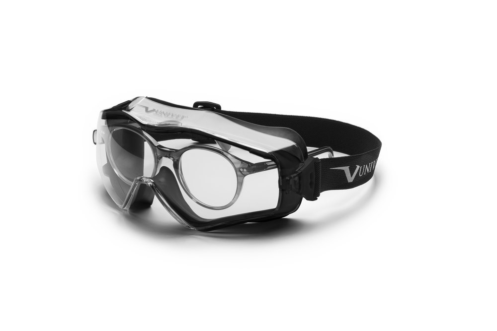 UNIVET Vollsichtbrille 6x3 Black Edition, klar Rahmen schwarz, Scheibe PC, AF / AS / UV Produktbild img2 L