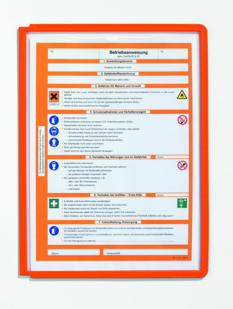 Durable Sichttafeln orange Pckg. a 5 Stück Produktbild img2 L