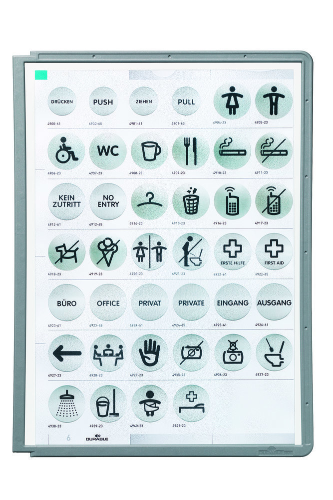 Durable Sichttafeln graphit, Pckg. a 5 Stück Produktbild img2 L