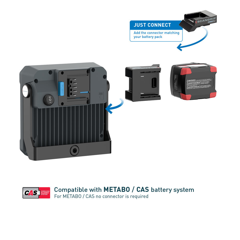 SCANGRIP Akku-Baustrahler VEGA 2 CONNECT 1000-2000Lumen ohne Akku Produktbild img10 L