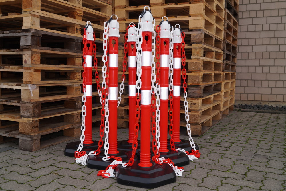 TEMKA Kettenpfosten - Set, r/w 6 Pfosten + 5xKette STRECKE Produktbild img3 L