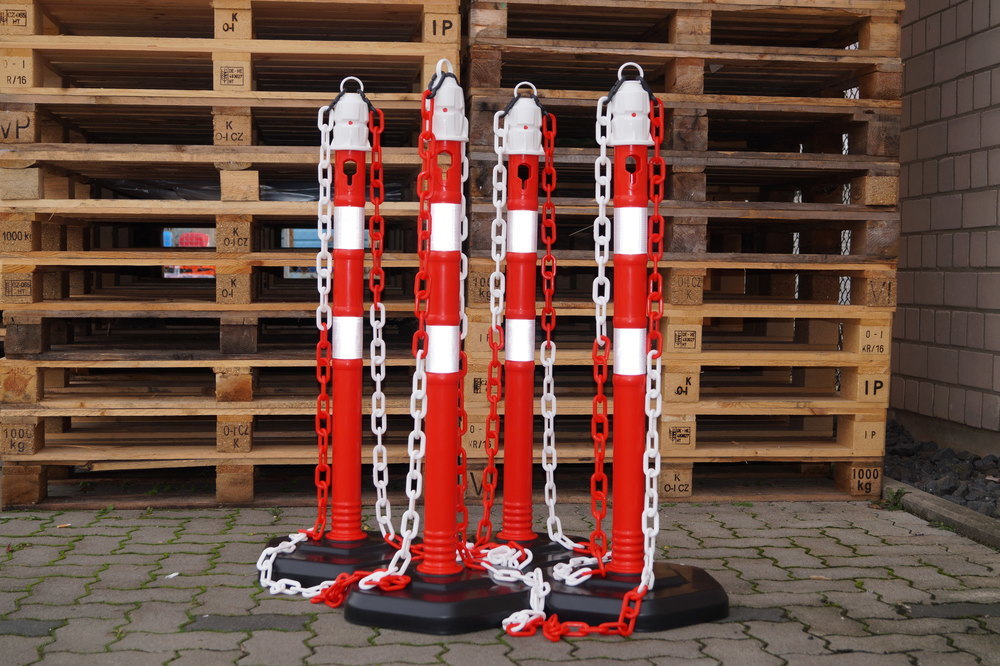 TEMKA Kettenpfosten - Set, r/w 6 Pfosten + 5xKette STRECKE Produktbild img14 L