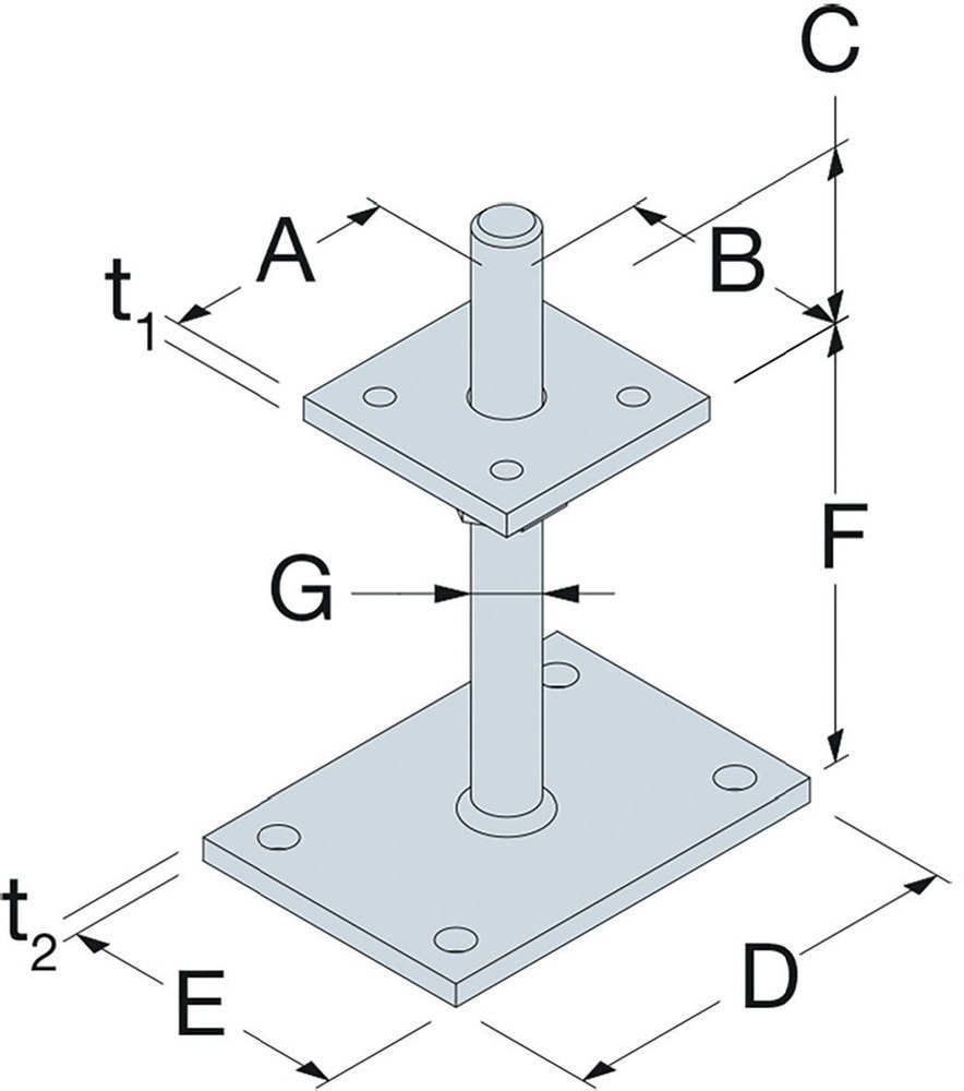SIMPSON Strong-Tie SST Stützenfuß Typ PPB 80G-R, Stahl, feuerverz. gem. DIN EN 1461 Produktbild img3 L