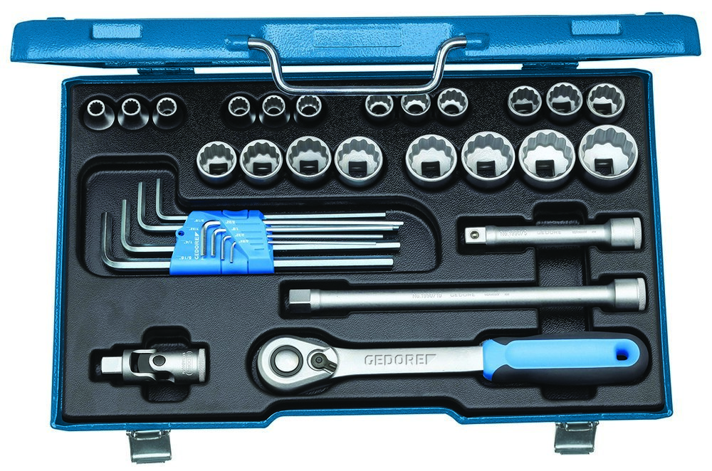 GEDORE Steckschlüsselsatz 31-teilig,12-kant, 1/2", 10-36mm, D19 VMU 20 Produktbild img1 L