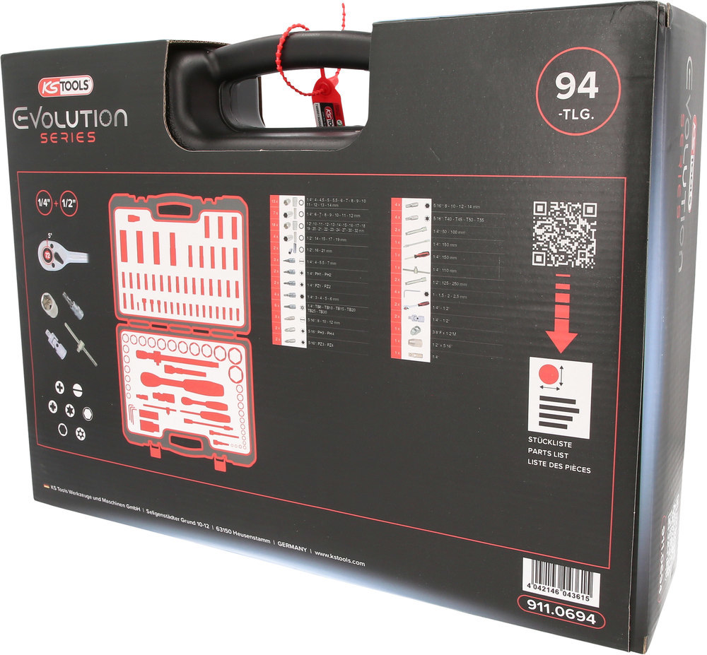 KS TOOLS Steckschlüssel-Garnitur 1/4"+1/2" 94-teilig Produktbild img7 L