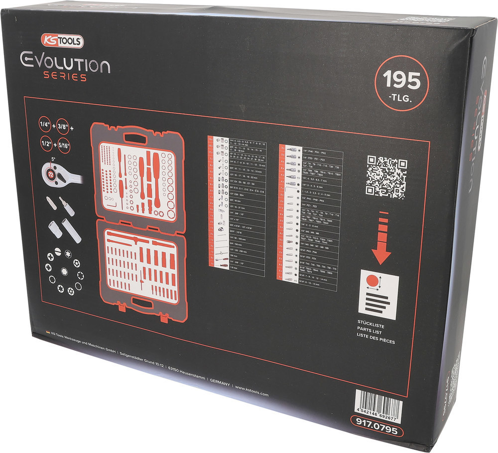 KS TOOLS 1/4"+3/8"+1/2" Steckschlüssel-Satz, 195-teilig Produktbild img8 L