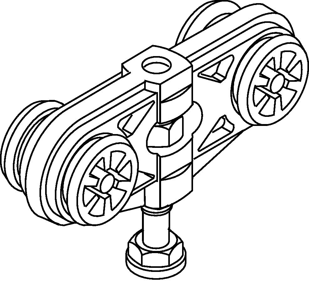 GEZE ZT-Doppelrollenwagen, mit Aufhängeschraube, Rollan 40 NT, Kunststoff, weiss Produktbild img2 L