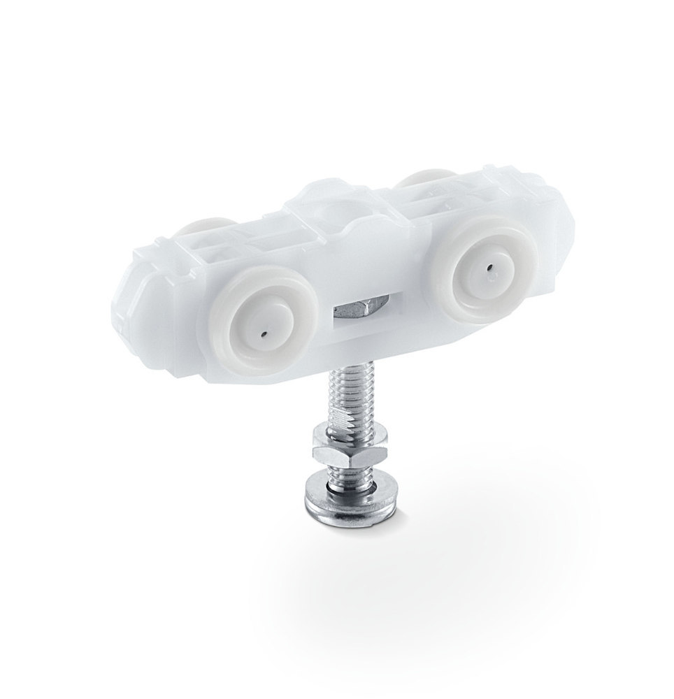 GEZE ZT-Doppelrollenwagen, mit Aufhängeschraube, Rollan 40 NT, Kunststoff, weiss Produktbild img1 L