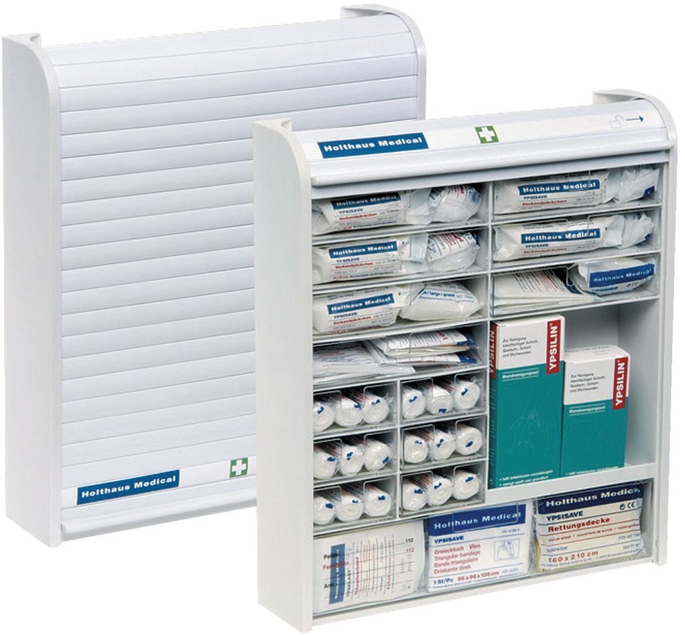 Holthaus Medical Verbandschrank Rollmed mit Rollo, gefüllt,DIN 131 Produktbild img1 L