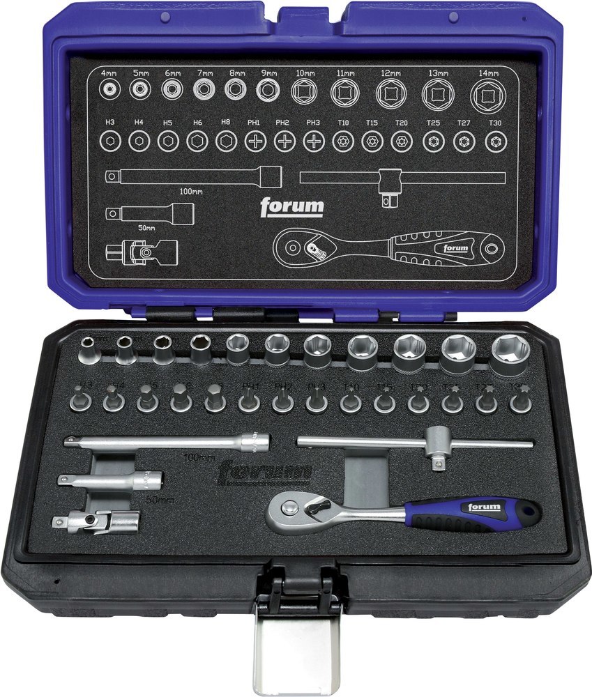 FORUM Steckschlüssel-Einsatz-Garnitur 1/4", 6-kant, Produktbild img1 L