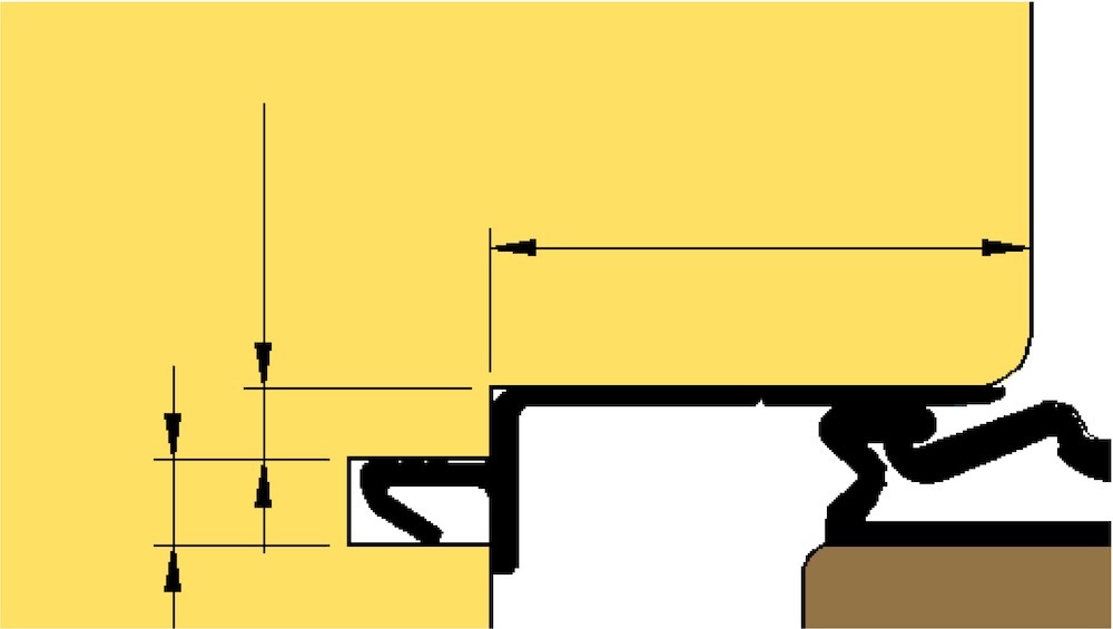TRELLEBORG Haustür-Stulpdichtung,mit Abreißsteg,L7004,TSP-LAN schwarz Produktbild img2 L