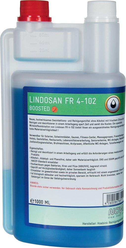 Novadur Lindosan FR 4-102, Rein.f. Flächendesinfektion,1L Produktbild img1 L