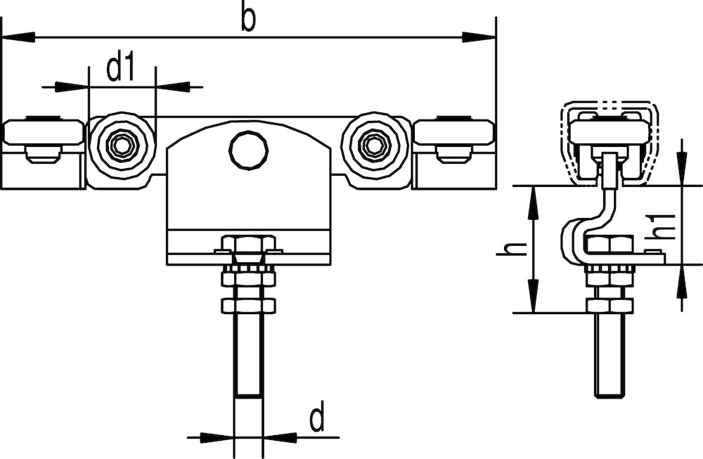 HELM Rollapparat, 391 EL,doppelpaarig,zum Einhängen, für Prof.-Nr.300, Ø 28,L 206 Produktbild img2 L