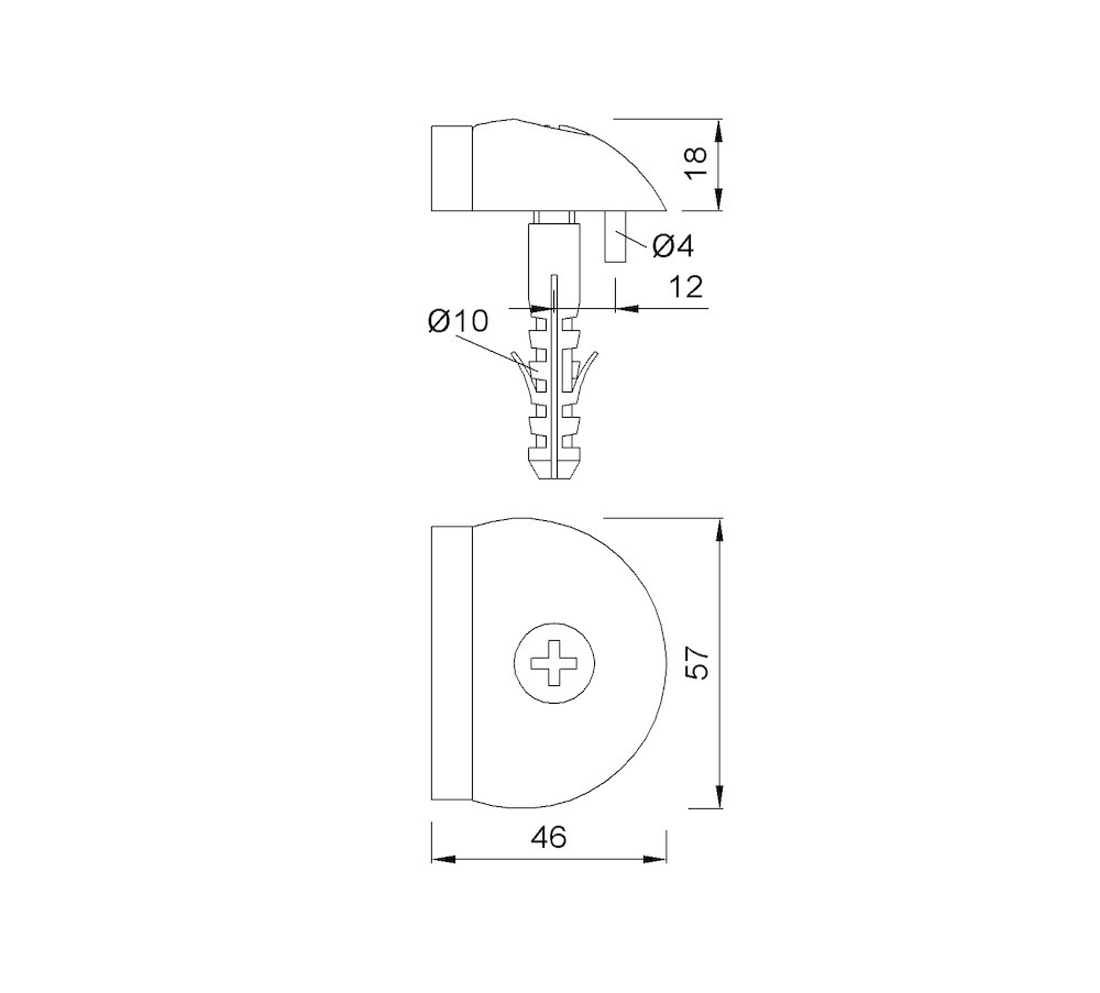KWS Bodentürst., 2001,H 18mm, mit Verdrehsicherung, Aluminium, silberfarbig eloxiert Produktbild img2 L