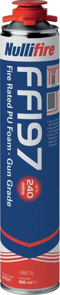 NULLIFIRE FF197 Feuerwiderstandsfähiger Polyurethanschaum 1-komponentig 880ml Ds Produktbild img1 L