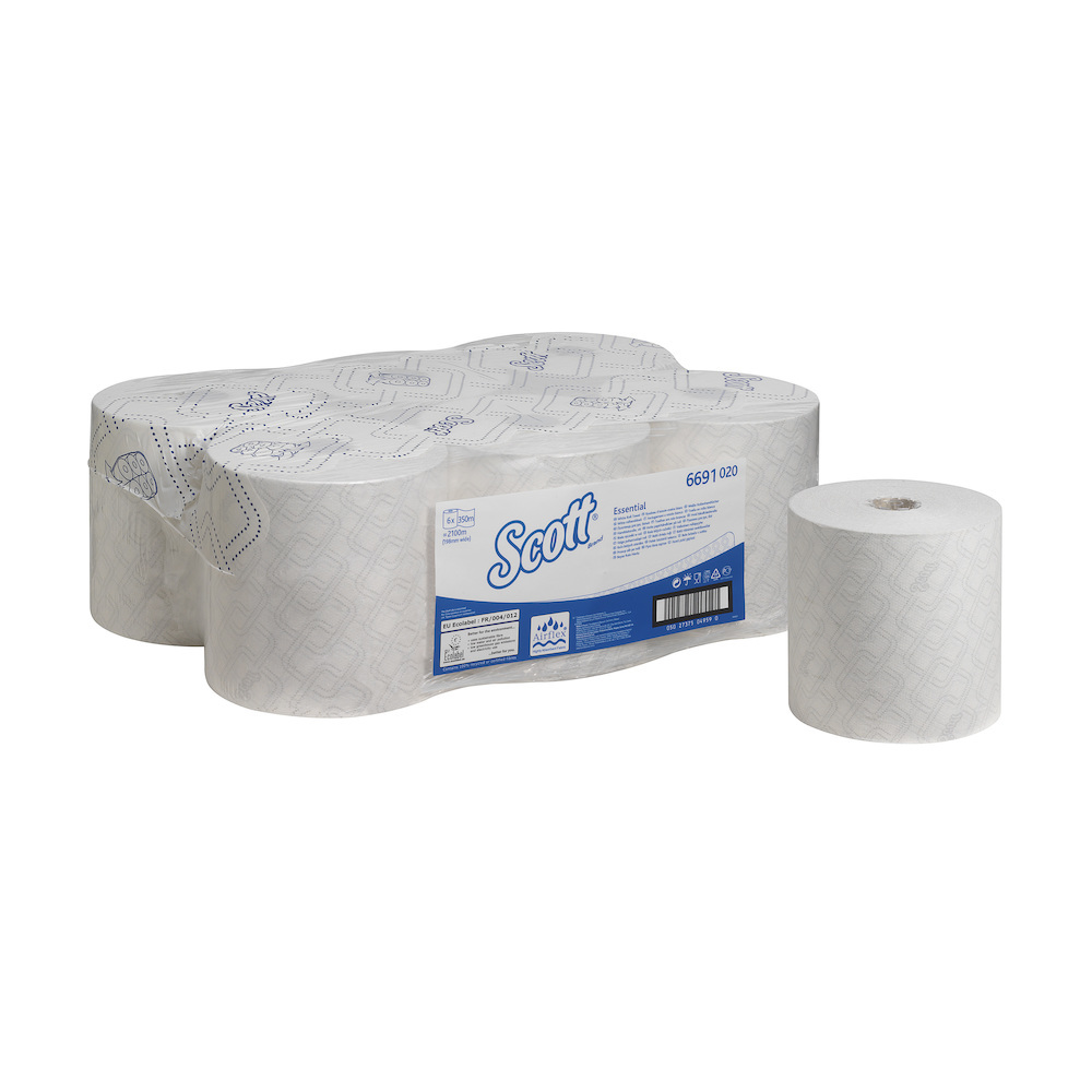 SCOTT Max Rollenhandtuchpapier weiß 1-lagig Breite 19,8cm 350m Rolle VE 6 R. Produktbild img1 L