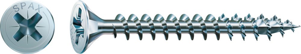 SPAX, Universalschraube, Senkkopf, Kreuzschlitz Z, VG, galv. blank verzinkt Produktbild img1 L