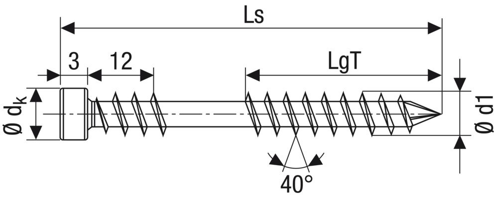 SPAX, Terrassenschraube, Zylinderkopf, T-STAR plus, CUT, Fixiergewinde, Edelstahl A2 Produktbild img2 L