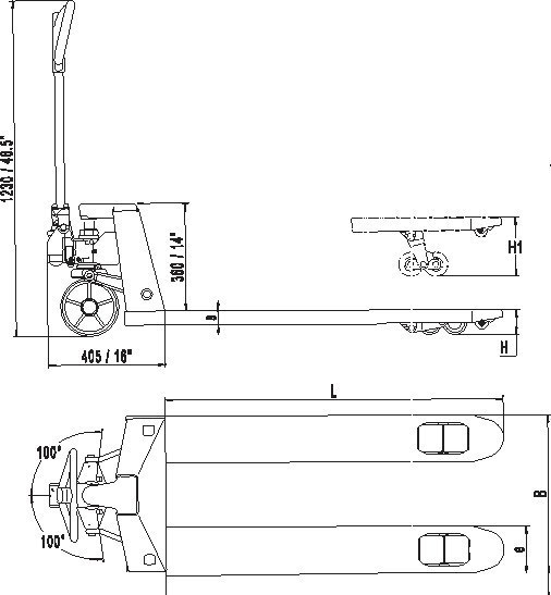 Noblelift Equipment Hubwagen 2500kg PUR/PUR gelb, montiert Produktbild img2 L