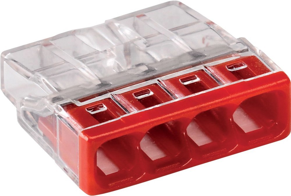 WAGO Verbindungs-Klemme VDE COmit 4 x 0,5-2,5mm² rot 6 Stück Produktbild img1 L