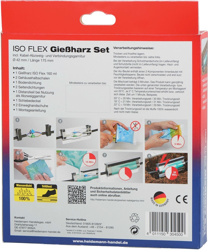 HEIDEMANN ISO FLEX Giessharz Set für NYY oder NYM-Kabel bis 5x 6mm² Produktbild img2 L