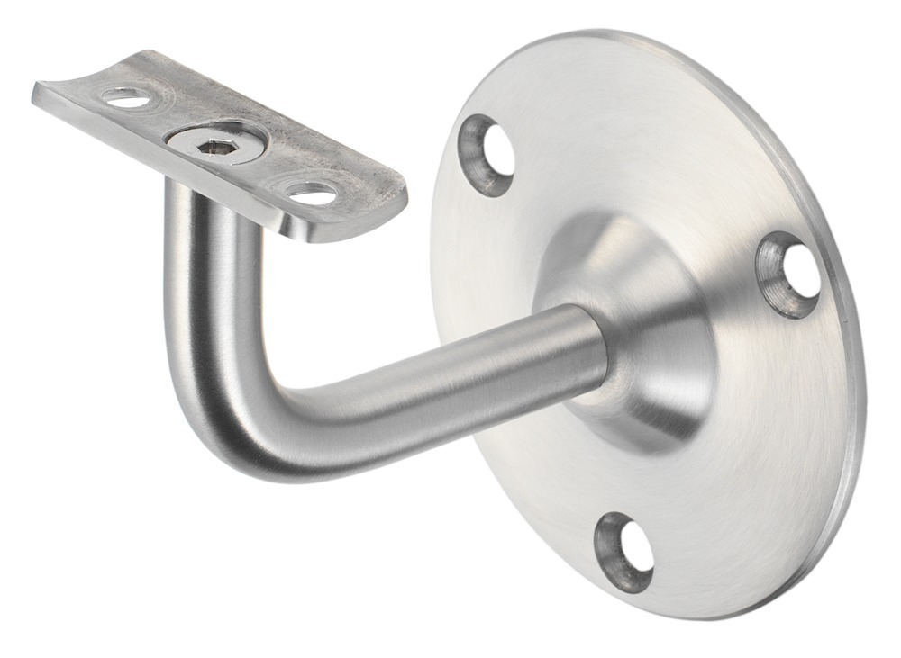 KWS GA-Handlaufstütze, 4574, mit gewölbter Auflage, Stahl, silber einbrennlackiert Produktbild img1 L