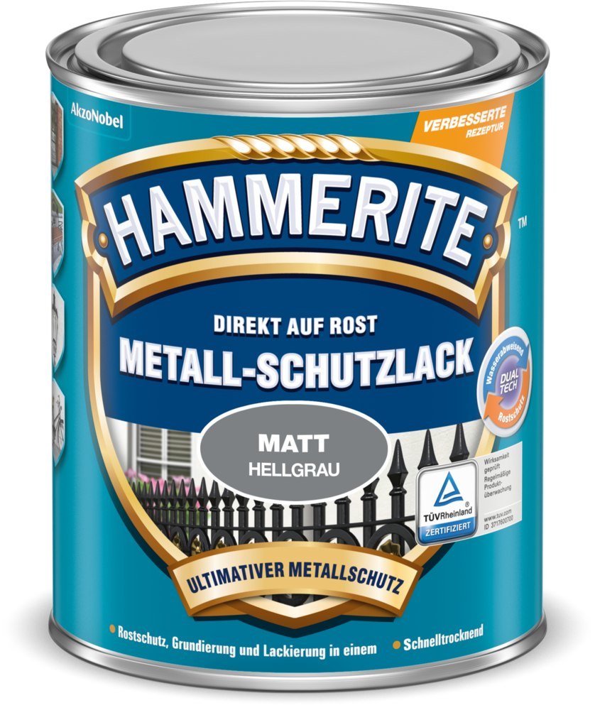 HAMMERITE Metallschutz-Lack 750ml matt hellgrau Produktbild img1 L