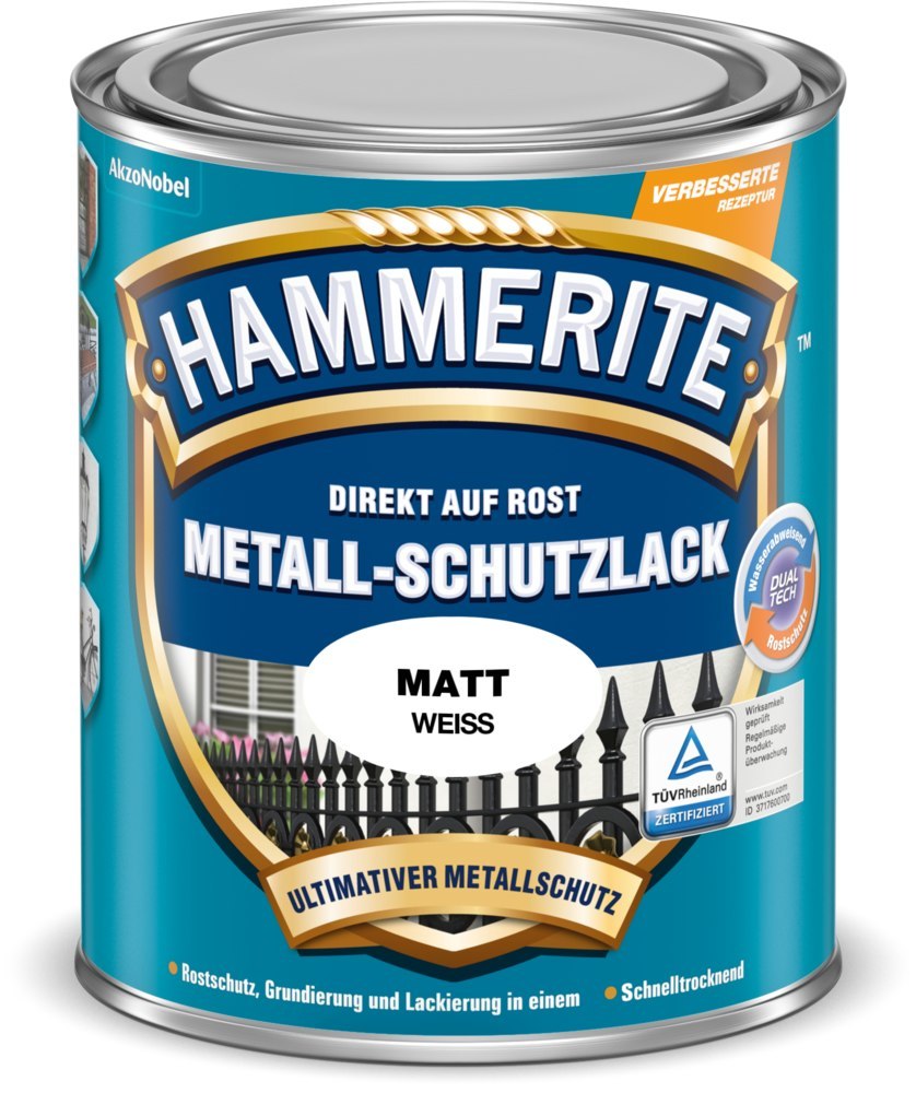 HAMMERITE Metallschutz-Lack 750ml matt weiß Produktbild img1 L