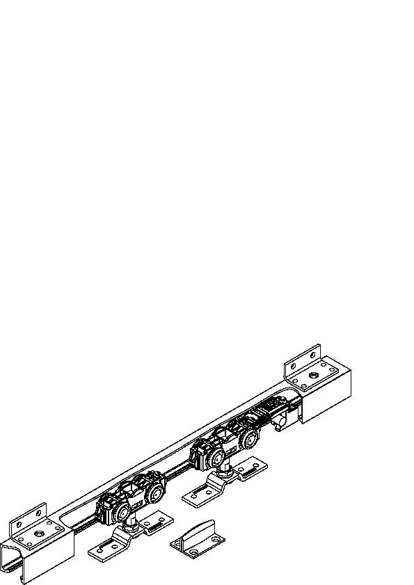GEZE Schiebetürbeschlag mit Laufschiene Rollan 80 NT, Aluminium Produktbild img2 L