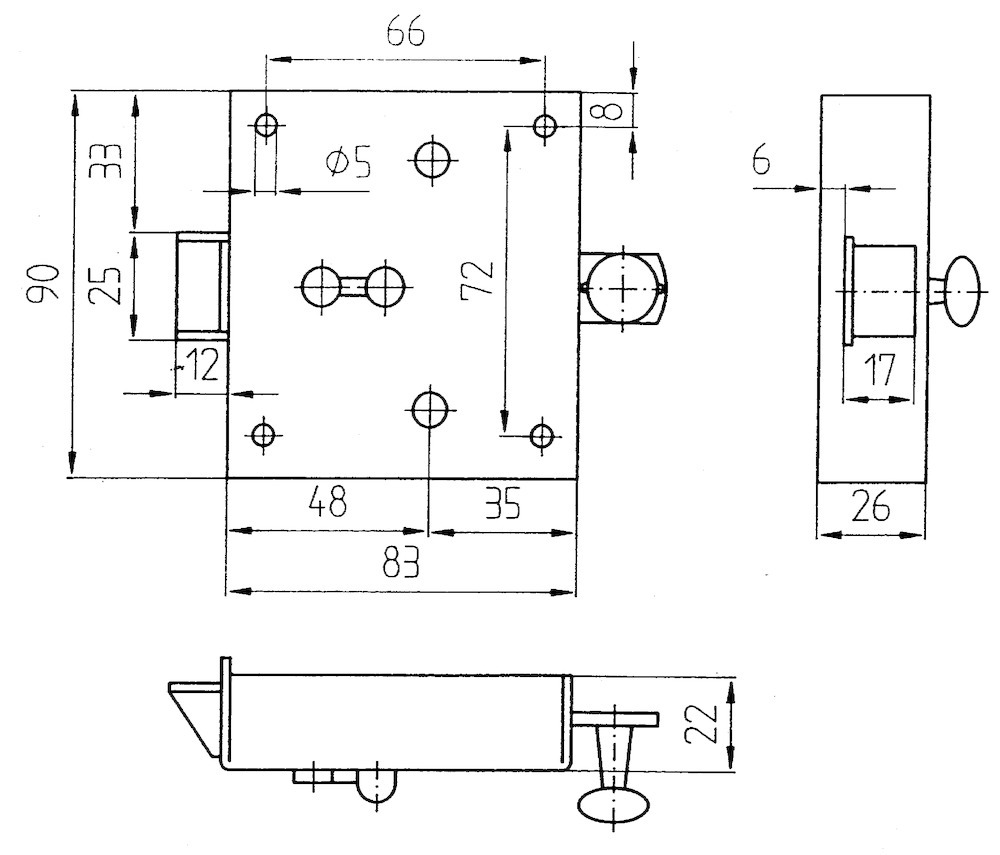 Bever & Klophaus Kasten-Fallenschloss 932 U,BB ausw./einw,vz Produktbild img2 L