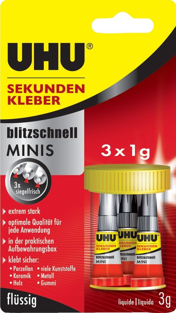 UHU Sekundenkleber super-minis 3x1g Produktbild img1 L