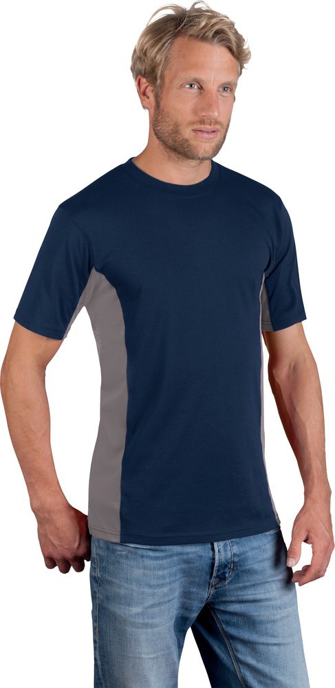Promodoro Unisex Funktions-T-Shirt 3580, marineblau/lichtgrau, Größe M Produktbild img2 L