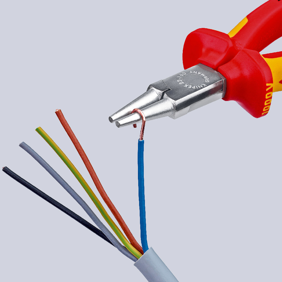 KNIPEX Rundzange 22 06 160 rund, spitz zulaufend verchromt Mehrkomp. VDE 160mm Produktbild img2 L