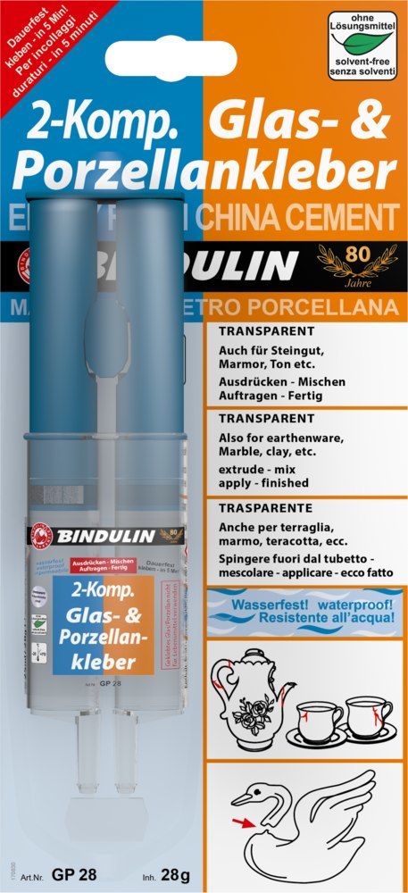 Bindulin Glas- und Porzellankleber GP28, 28g Produktbild img1 L