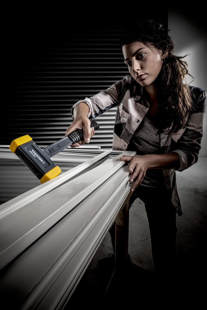 SECURAL-Schonhammer, Kopf und Stiel bruchsicher aus einem Stück Stahl, Schlageinsätze rechteckig | L=30 mm / B=40 mm | 3380.040 Produktbild img13 L