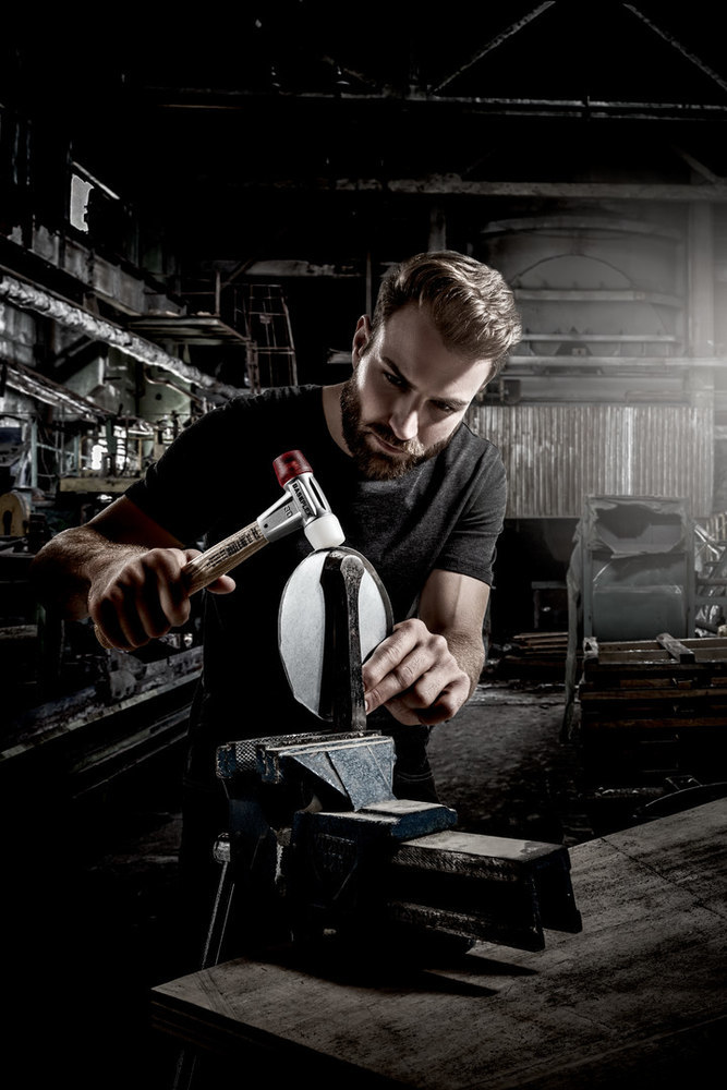 Halder BASEPLEX-Schonhammer, Nylon / Celluloseacetat mit Zinkdruckguss-Gehäuse und Holzstiel Produktbild img7 L