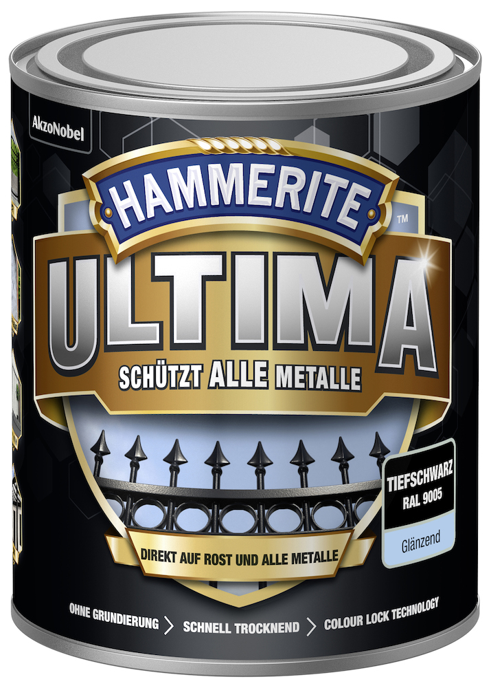 HAMMERITE Metall-Schutzlack GL Ultima (wb) 750 ml tiefschwarz Produktbild img1 L