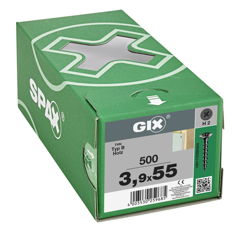 SPAX Schnellbauschraube TromKo phosph. Grobgewinde Kreuzschlitz H, 3,9x55mm,500Stk Produktbild img3 L