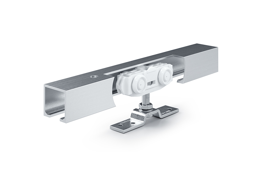 GEZE Schiebetürbeschlag mit Laufschiene Rollan 40 NT, Aluminium Produktbild img1 L