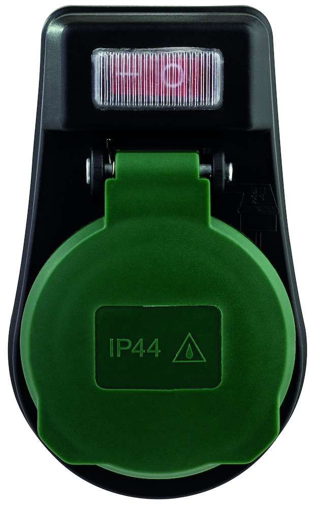 REV Adapter IP44 mit Schalter schwarz/grün Produktbild img1 L