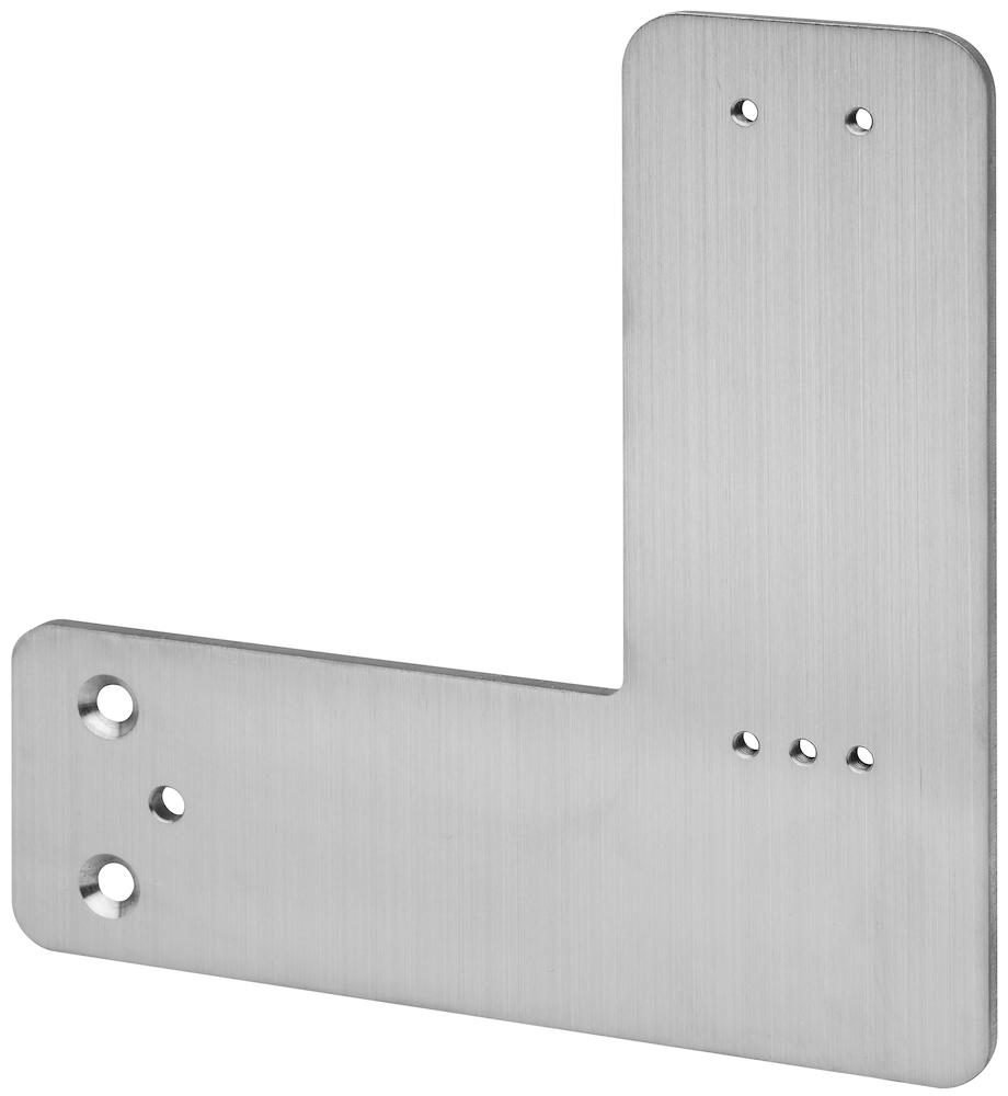 DENI Montagewinkel, für Türwächter, zum Aufschrauben, silbergrau Produktbild img1 L