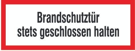 SafetyMarking Hinweisschild "Brandschutztür geschlossen halten" Folie 297x105mm Produktbild img1 L
