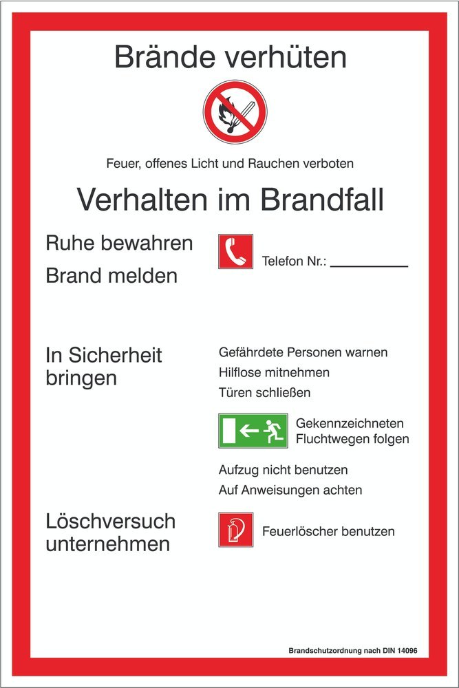 SafetyMarking Brandschutzordnung 200x300mm PVC Produktbild img1 L