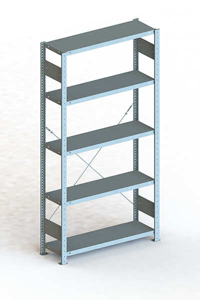 META Grundregal CLIP 150 S3 Längsriegel 2000x1000x300 5 Böden, vzk, zerlegt Produktbild img1 L